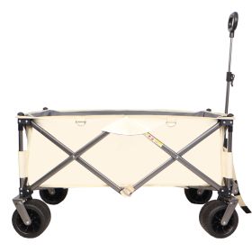 Folding Van, Heavy-duty Practical Beach Cart For Sand, With Large Wheels, Adjustable Handles And Drink Holders, Suitable For Shopping, Camping, G