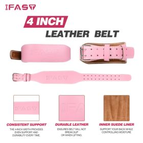 L Size Weightlifting Belt, Leather Weightlifting Belt With 4-inch Padded Waist Support, Suitable For Weightlifting, Cross Training, And Squat Pra