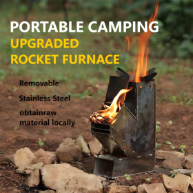 Portable Rocket Stove For Camping And Travel,Compact Foldable Design With Instant Setup,Lightweight Outdoor Heater, Fast Heating And Durable Cons