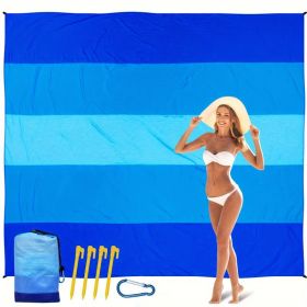 Waterproof Beach Mat - Sandproof, Portable Outdoor Blanket Ideal For Picnics, Travel, Camping And Hiking (Color: Blue)